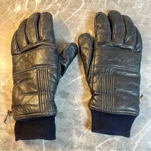 Grandoe Navy Leather Ski Gloves Medium?